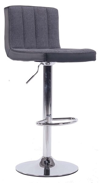 Barová židle HILDA — látka/chrom, šedá