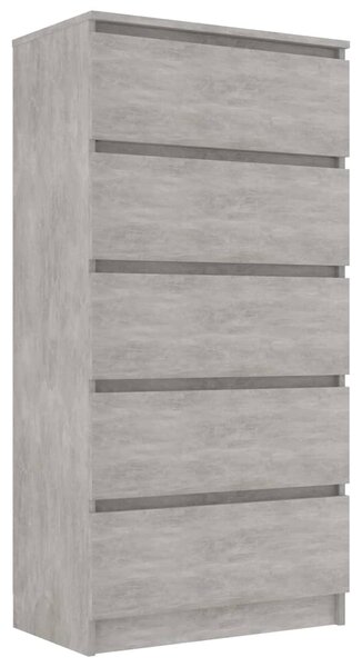 Příborník Fookne se zásuvkami - dřevotříska - 60x35x121 cm | betonově šedý