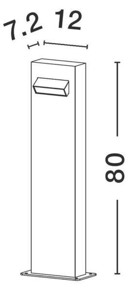 NOVA LUCE venkovní sloupkové svítidlo ZELDA černý hliník a akrylový difuzor proti oslnění LED 6W 3000K 100-240V IP65 9020922