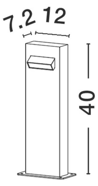 NOVA LUCE venkovní sloupkové svítidlo ZELDA černý hliník a akrylový difuzor proti oslnění LED 6W 3000K 100-240V IP65 9020921