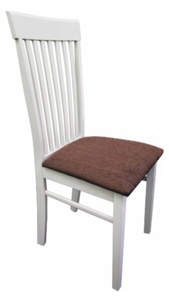 TEMPO Židle, bílá / hnědá látka, ASTRO NEW