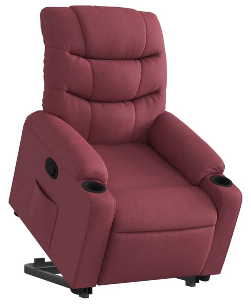 Zvedací polohovací křeslo vínové textil 3206648