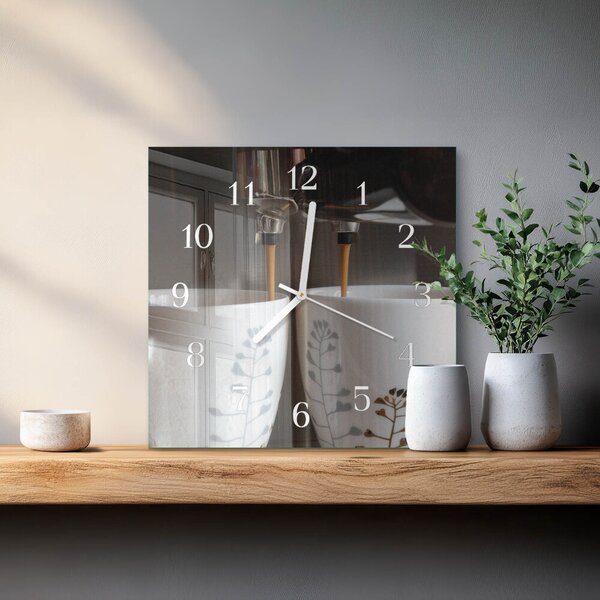 Skleněné hodiny Kávovar zskb-30x30-00084180