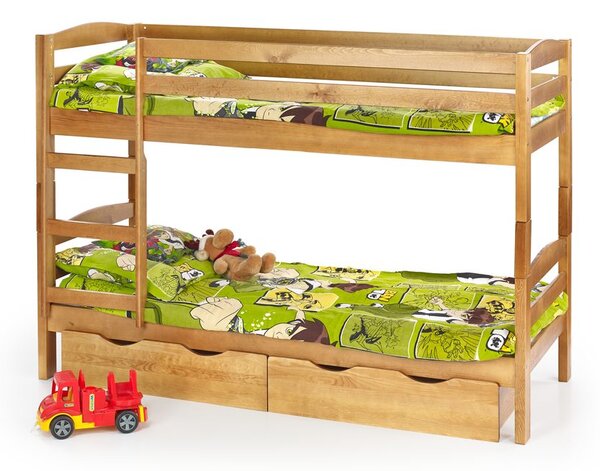 SAM bunk bed with mattresses color: alder