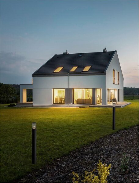 Nova Luce Venkovní sloupkové svítidlo CETERA černý hliník a akryl E27 1x12W IP54