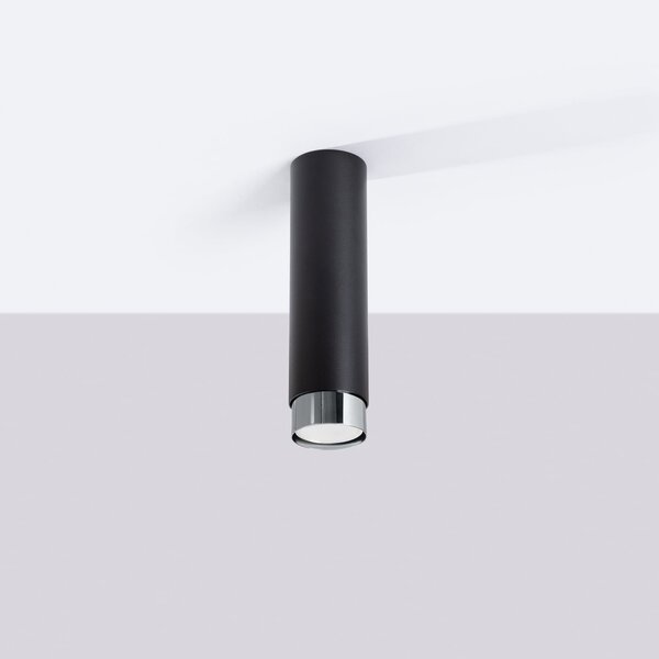 Stropní svítidlo Nero, 1x černé kovové stínítko, (22,5 cm), ch