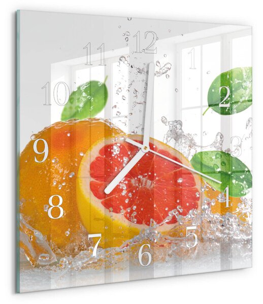 Skleněné hodiny Grapefruit zskb-30x30-00092620