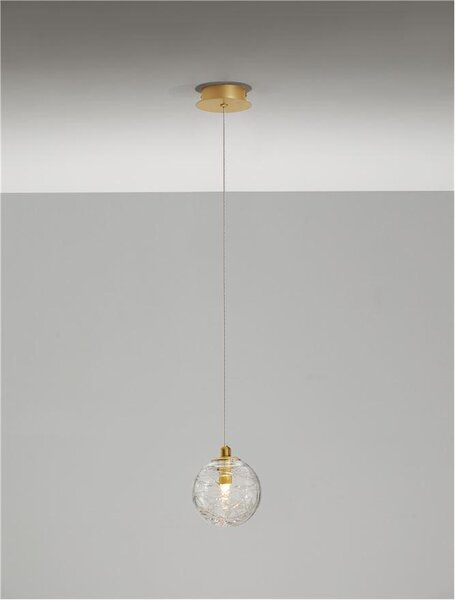 Nova Luce Závěsné svítidlo COEN mosazný zlatý kov čiré sklo G9 1x5W