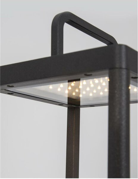 NOVA LUCE venkovní stojací lampa BALI antracitový hliník LED 2W 3000K 5V DC 108st. IP65 solární / USB kabel / vypínač na těle / stmívatelné 9922360