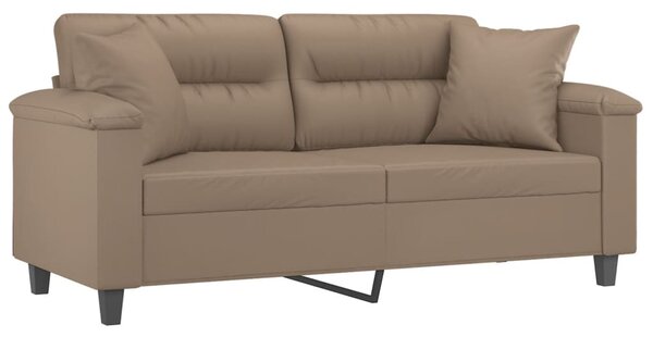 2místná pohovka s polštáři cappuccino 140 cm umělá kůže 3200992