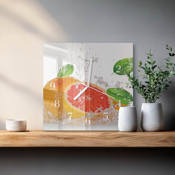 Skleněné hodiny Grapefruit zskb-30x30-00092620