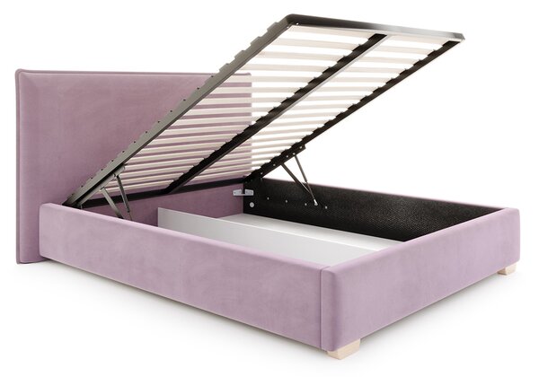 Čalouněná postel PERFETTO 140x200 s kovovým zdvižným roštem FIALOVÁ PARIS