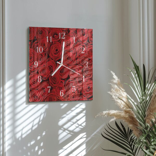 Skleněné hodiny Růže zskb-30x30-00083108