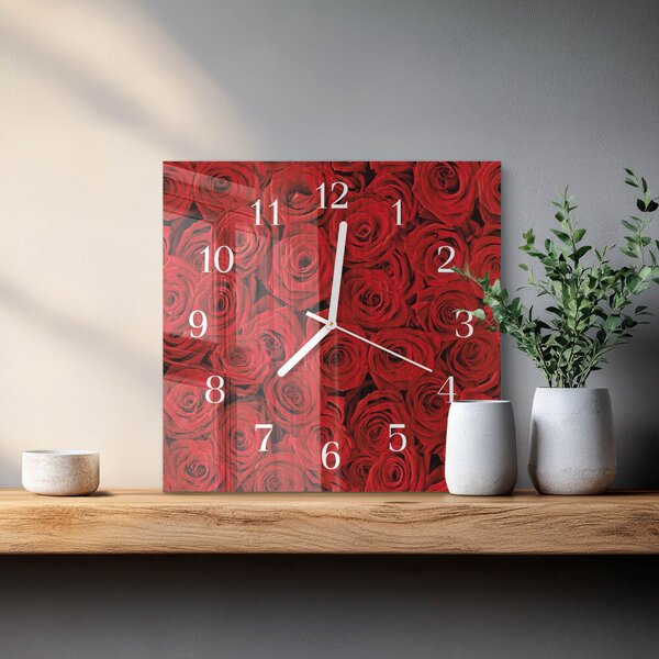 Skleněné hodiny Růže zskb-30x30-00083108