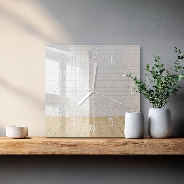 Skleněné hodiny Cihlový zskb-30x30-00089221