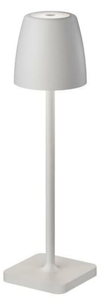NOVA LUCE venkovní stolní lampa COLT bílý litý hliník a akryl LED 2W 3000K IP54 62st. 5V DC vypínač na těle USB kabel stmívatelné 9223415
