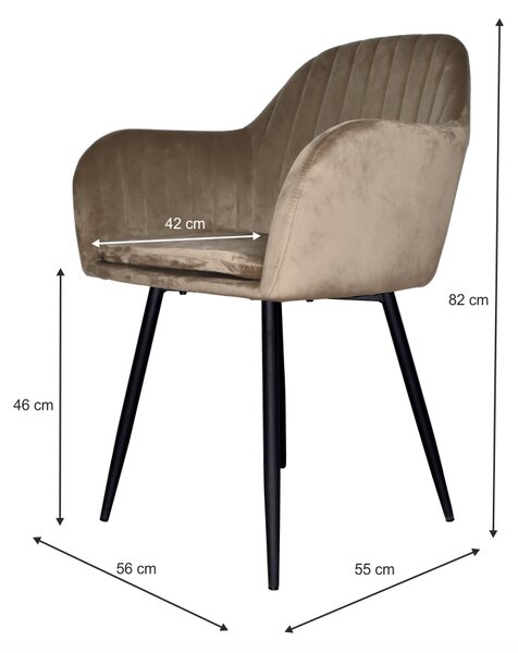 TEMPO Designové křeslo, šedohnědá Taupe Velvet látka, ZIRKON