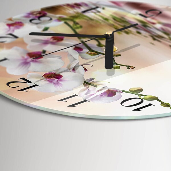 Skleněné nástěnné hodiny Orchidej zsoc-fi30-00058481