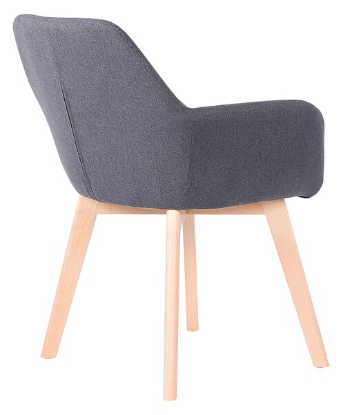 KONDELA Designové křeslo, tmavě šedá/buk, CLORIN NEW