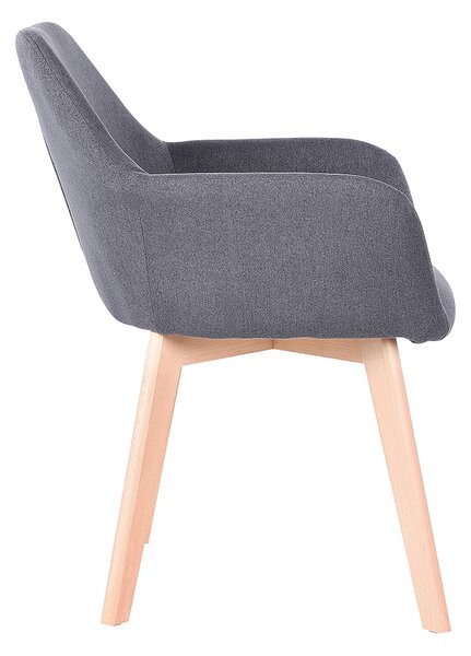 KONDELA Designové křeslo, tmavě šedá/buk, CLORIN NEW