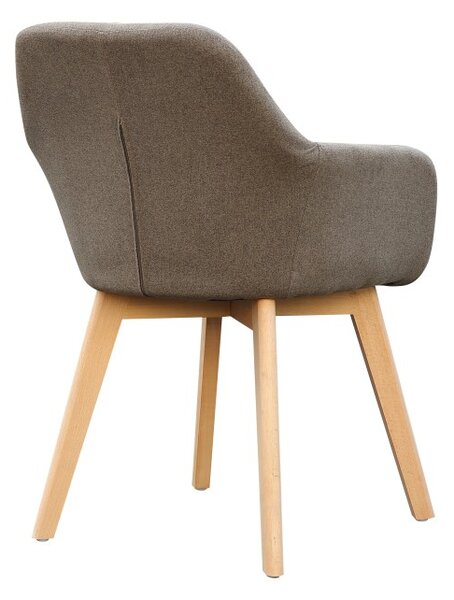 Designové křesílko CLORIN — buk, látka Světle šedá