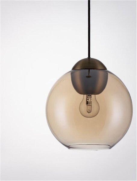 Nova Luce Závěsné svítidlo MIDORI, 24cm, E27 1x12W Barva: Modré sklo