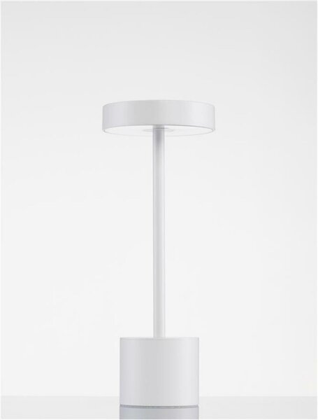 NOVA LUCE venkovní stolní lampa FUMO bílý hliník a akryl LED 2W 3000K 220-240V 163st. IP54 vypínač na těle / USB kabel 9002863