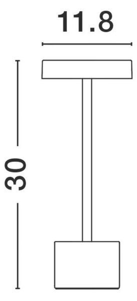 NOVA LUCE venkovní stolní lampa FUMO černý hliník a akryl LED 2W 3000K 3000K 220-240V 163st. IP54 vypínač na těle / USB kabel 9002864