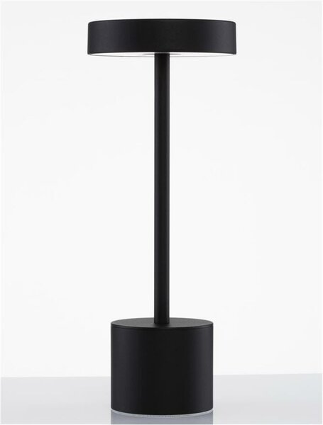 NOVA LUCE venkovní stolní lampa FUMO černý hliník a akryl LED 2W 3000K 3000K 220-240V 163st. IP54 vypínač na těle / USB kabel 9002864