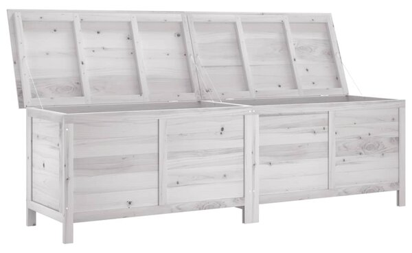 Zahradní úložný box bílý 198,5x50x56,5 cm masivní jedlové dřevo