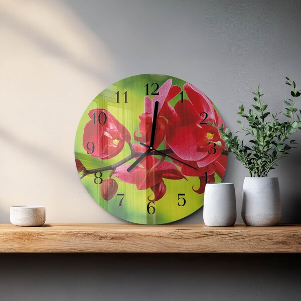 Skleněné nástěnné hodiny Orchidej zsoc-fi30-00178795