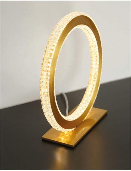 Nova Luce Stolní LED lampa CILION zlatý mosazný hliník a akryl 20W 2953K
