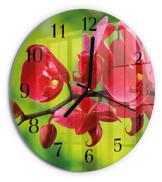 Skleněné nástěnné hodiny Orchidej zsoc-fi30-00178795