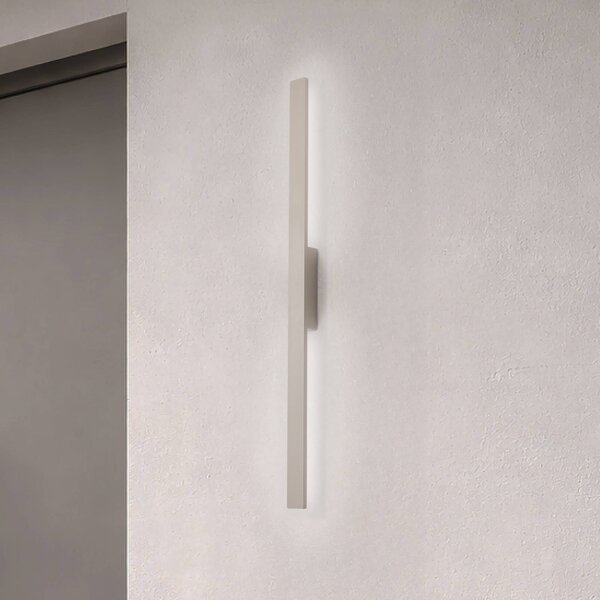 Nowodvorski Lighting LED nástěnné světlo Demi M, pískové, hliník, výška 100 cm, IP54, Krémová / jantar, Hliník