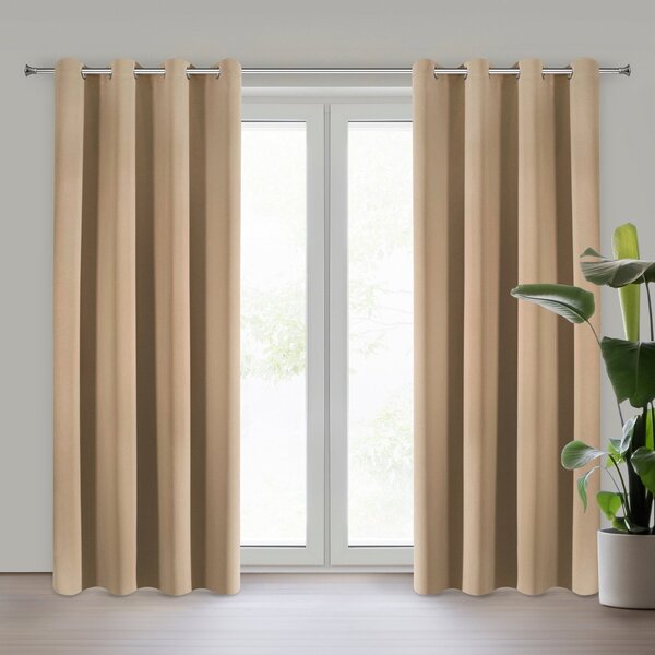 ZATEMŇOVACÍ ZÁVĚS NA KROUŽCÍCH ADLEY 135X250 CM BÉŽOVÁ BT