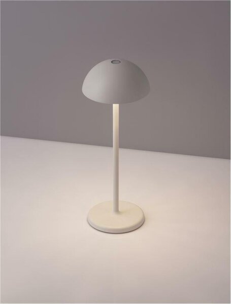 NOVA LUCE venkovní stolní lampa ROSE bílý hliník a akryl LED 1W 3000K 5V DC IP54 vypínač na těle / USB kabel 9281380
