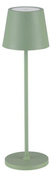 NOVA LUCE venkovní stolní lampa SEINA olivově zelený hliník a akryl LED 2W 2700K 5V DC IP54 vypínač na těle nabíjecí s PG základnou nebo USB C kabelem 9223405