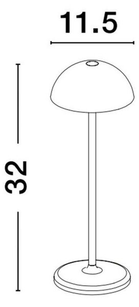 NOVA LUCE venkovní stolní lampa ROSE černý hliník a akryl LED 1W 3000K 5V DC IP54 vypínač na těle / USB kabel 9281381
