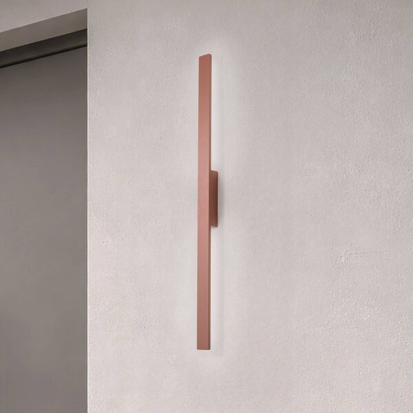Nowodvorski Lighting LED nástěnné světlo Demi M, cihlově červené, hliník, výška 100 cm, IP54, Červená, Hliník