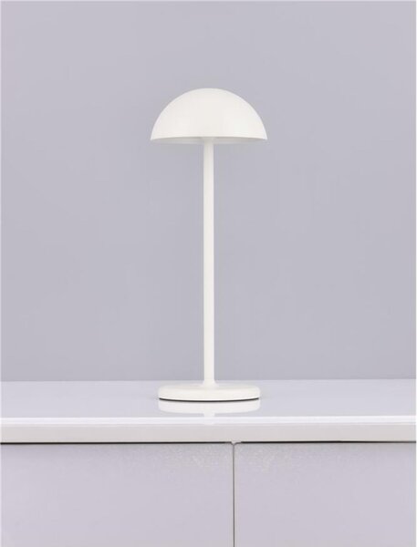 NOVA LUCE venkovní stolní lampa ROSE bílý hliník a akryl LED 1W 3000K 5V DC IP54 vypínač na těle / USB kabel 9281380