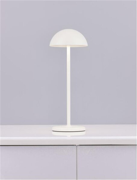 NOVA LUCE venkovní stolní lampa ROSE bílý hliník a akryl LED 1W 3000K 5V DC IP54 vypínač na těle / USB kabel 9281380