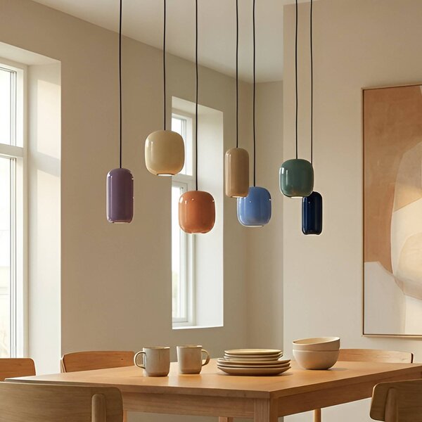 Lucande Závěsné svítidlo Narion, 7 světel, barevné, kov, GU10, stmívatelný, Vícebarevná, Obývací pokoj / jídelna, kov, Design