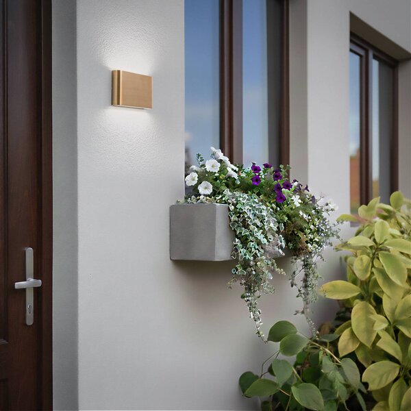 Nowodvorski Lighting LED nástěnné světlo Semi M, hliník, zlatá, délka 17,5 cm, Mosaz / zlato, Hliník