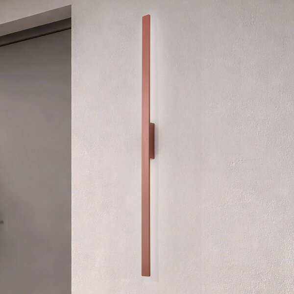 Nowodvorski Lighting LED nástěnné světlo Demi L, cihlově červené, hliník, výška 144 cm, IP54, Červená, Hliník