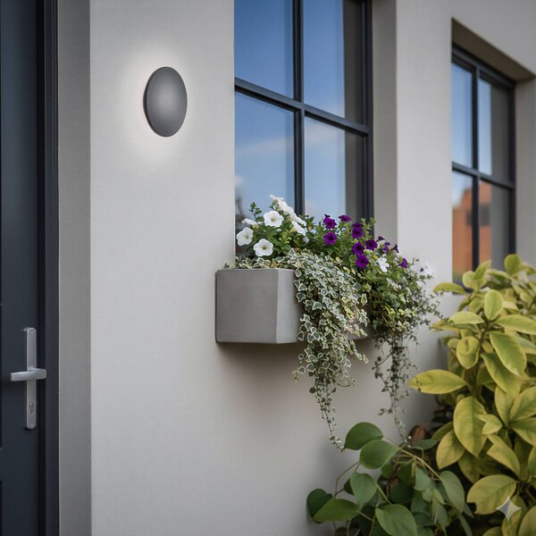 Nowodvorski Lighting LED nástěnné světlo Aria M, černé, hliník, Ø 18 cm, Černá, Hliník