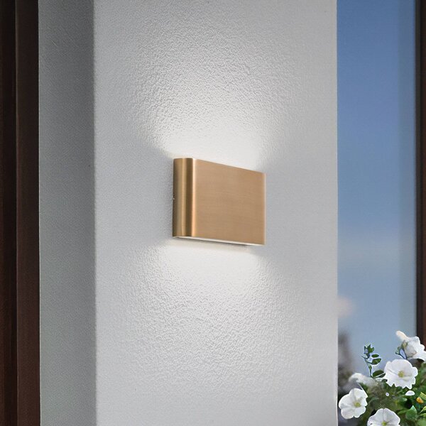 Nowodvorski Lighting LED nástěnné světlo Semi M, hliník, zlatá, délka 17,5 cm, Mosaz / zlato, Hliník