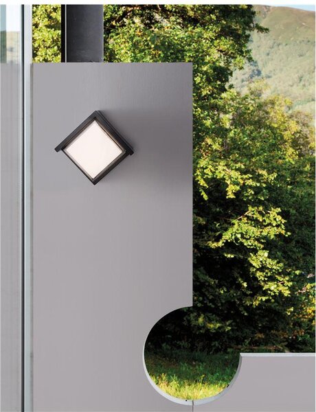 Nova Luce Venkovní nástěnné svítidlo MAX tmavě šedé, LED 12W 3000K, 120st. IP65