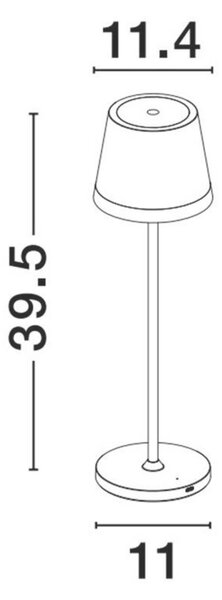 NOVA LUCE venkovní stolní lampa SEINA hnědý hliník a akryl LED 2W 2700K 5V DC IP54 vypínač na těle nabíjecí s PG základnou nebo USB C kabelem 9223403