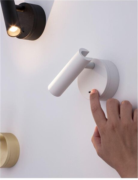 Nova Luce Bodové LED svítidlo CLIP, 3W vypínač na těle 3000K Barva: Bílá