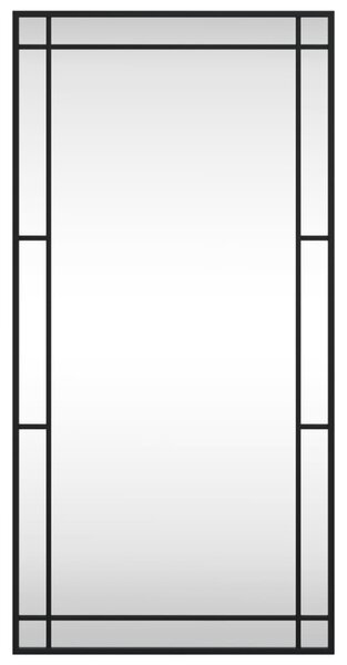 Nástěnné zrcadlo černé 50 x 100 cm obdélník železo